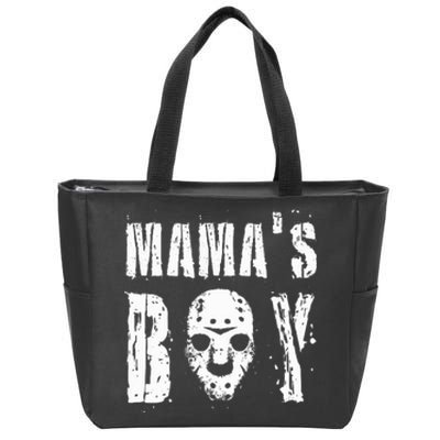 Mama's Boy Jason Hockey Mask Halloween Horror Movie Face Zip Tote Bag