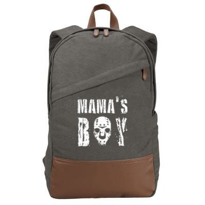 Mama's Boy Jason Hockey Mask Halloween Horror Movie Face Cotton Canvas Backpack