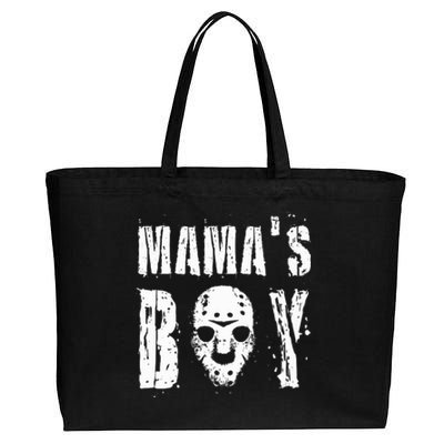 Mama's Boy Jason Hockey Mask Halloween Horror Movie Face Cotton Canvas Jumbo Tote