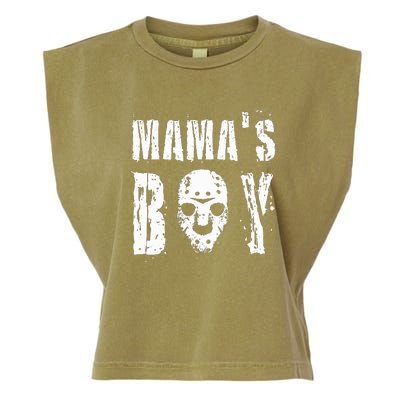 Mama's Boy Jason Hockey Mask Halloween Horror Movie Face Garment-Dyed Women's Muscle Tee