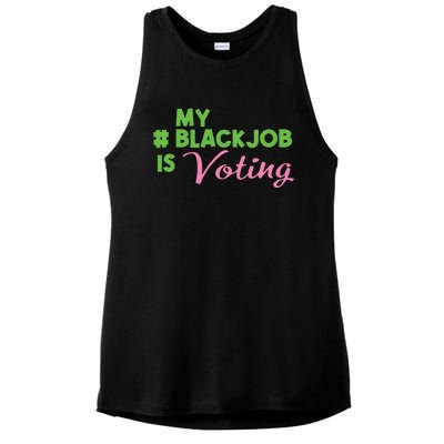 My Black Job Is Voting Ladies PosiCharge Tri-Blend Wicking Tank