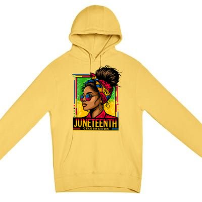 Messy Bun Junenth Celebrate 1865 Junenth Messy Bun Gift Premium Pullover Hoodie