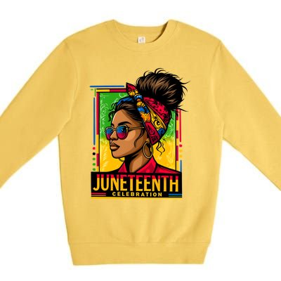 Messy Bun Junenth Celebrate 1865 Junenth Messy Bun Gift Premium Crewneck Sweatshirt