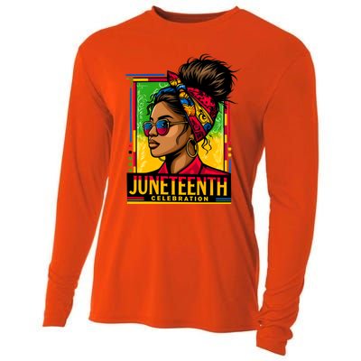 Messy Bun Junenth Celebrate 1865 Junenth Messy Bun Gift Cooling Performance Long Sleeve Crew