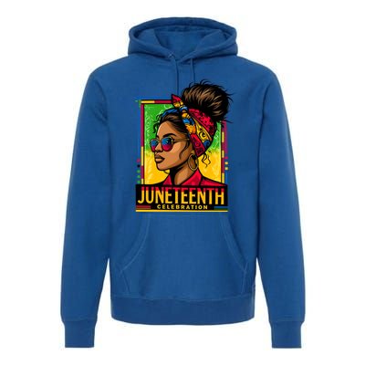 Messy Bun Junenth Celebrate 1865 Junenth Messy Bun Gift Premium Hoodie