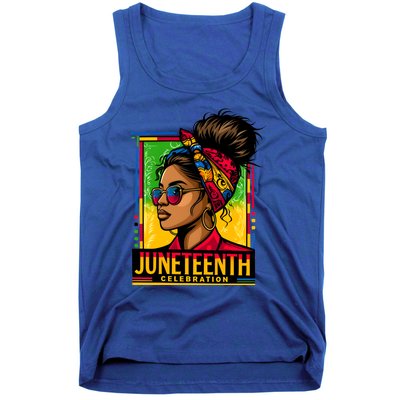 Messy Bun Junenth Celebrate 1865 Junenth Messy Bun Gift Tank Top