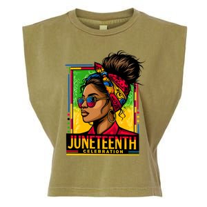 Messy Bun Junenth Celebrate 1865 Junenth Messy Bun Gift Garment-Dyed Women's Muscle Tee