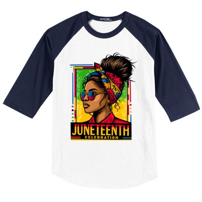 Messy Bun Junenth Celebrate 1865 Junenth Messy Bun Gift Baseball Sleeve Shirt