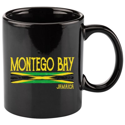Montego Bay Jamaica Jamaican Flag Gift Souvenir 11oz C Handle Ceramic Mug