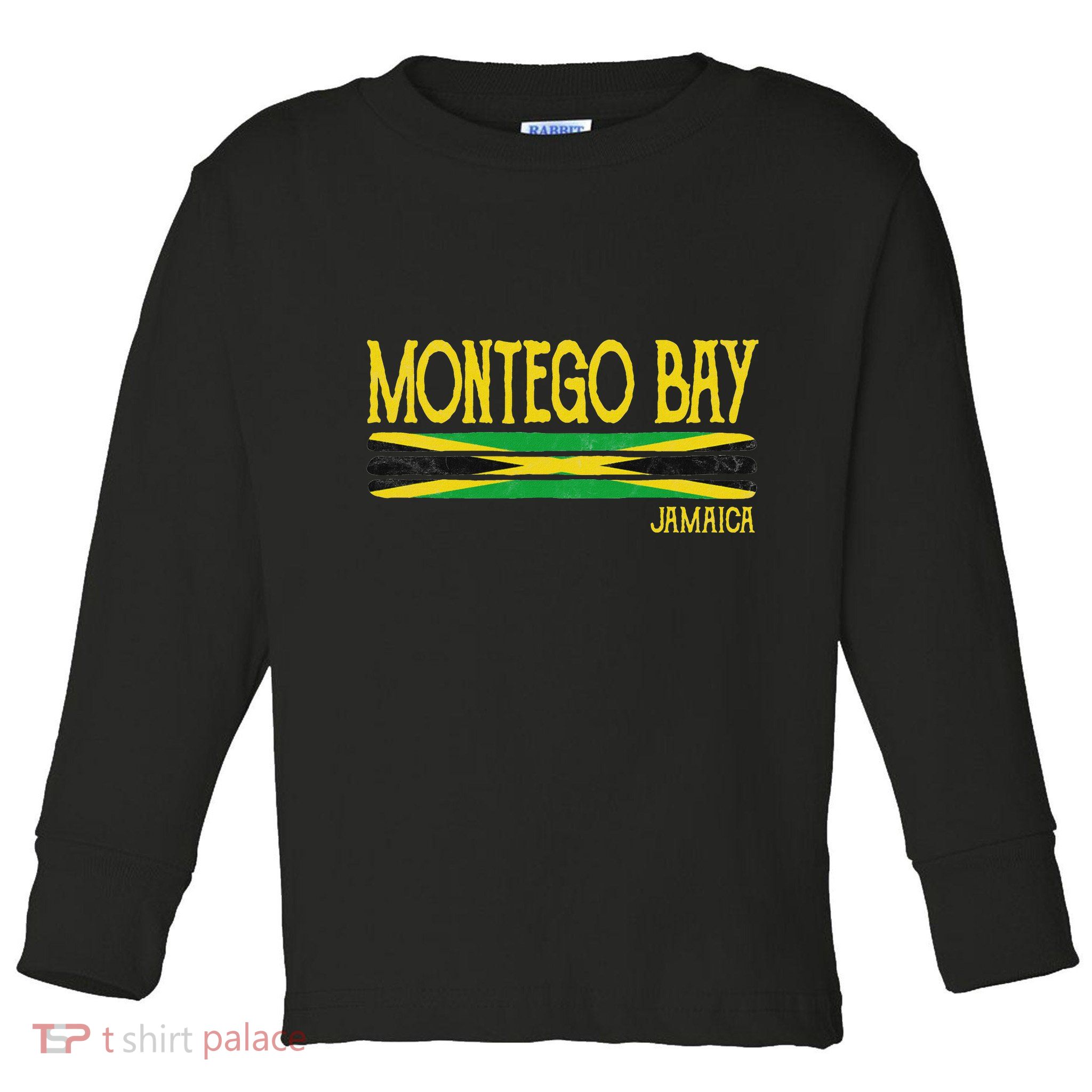 Montego Bay Jamaica Jamaican Flag Gift Souvenir Toddler Long Sleeve Shirt