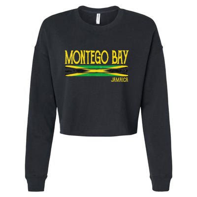 Montego Bay Jamaica Jamaican Flag Gift Souvenir Cropped Pullover Crew