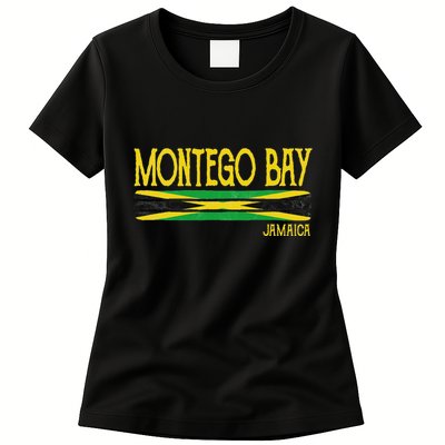 Montego Bay Jamaica Jamaican Flag Gift Souvenir Womens T-Shirt