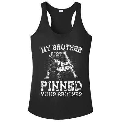 My Brother Just Pinned Your Brother Sibling Wrestling Ladies PosiCharge Competitor Racerback Tank