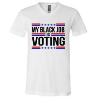 My Black Job Is Voting America Usa Biden 2024 V-Neck T-Shirt