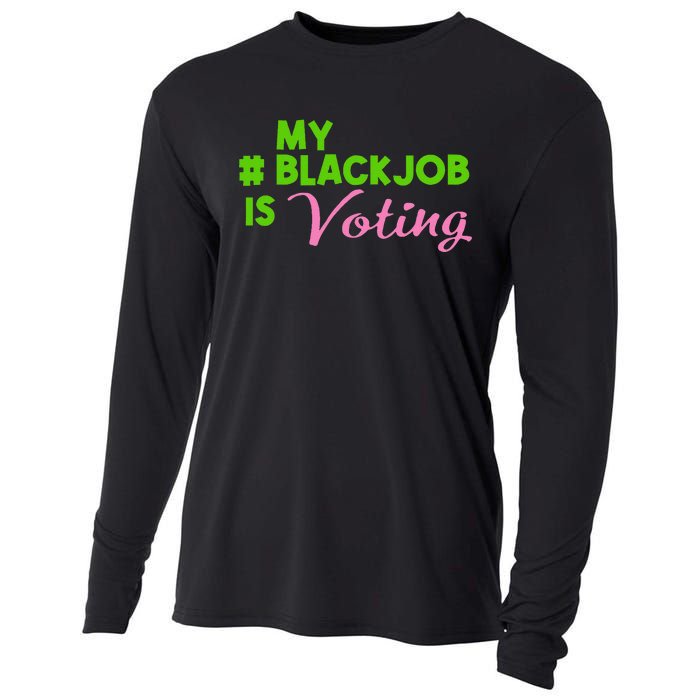 My Black Job Is Voting America Usa Biden Trump Gift Cooling Performance Long Sleeve Crew