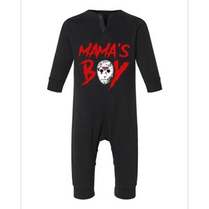 Mama’S Boy Jason Mask Halloween Mama’S Boy Halloween Infant Fleece One Piece