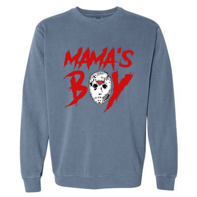 Mama’S Boy Jason Mask Halloween Mama’S Boy Halloween Garment-Dyed Sweatshirt