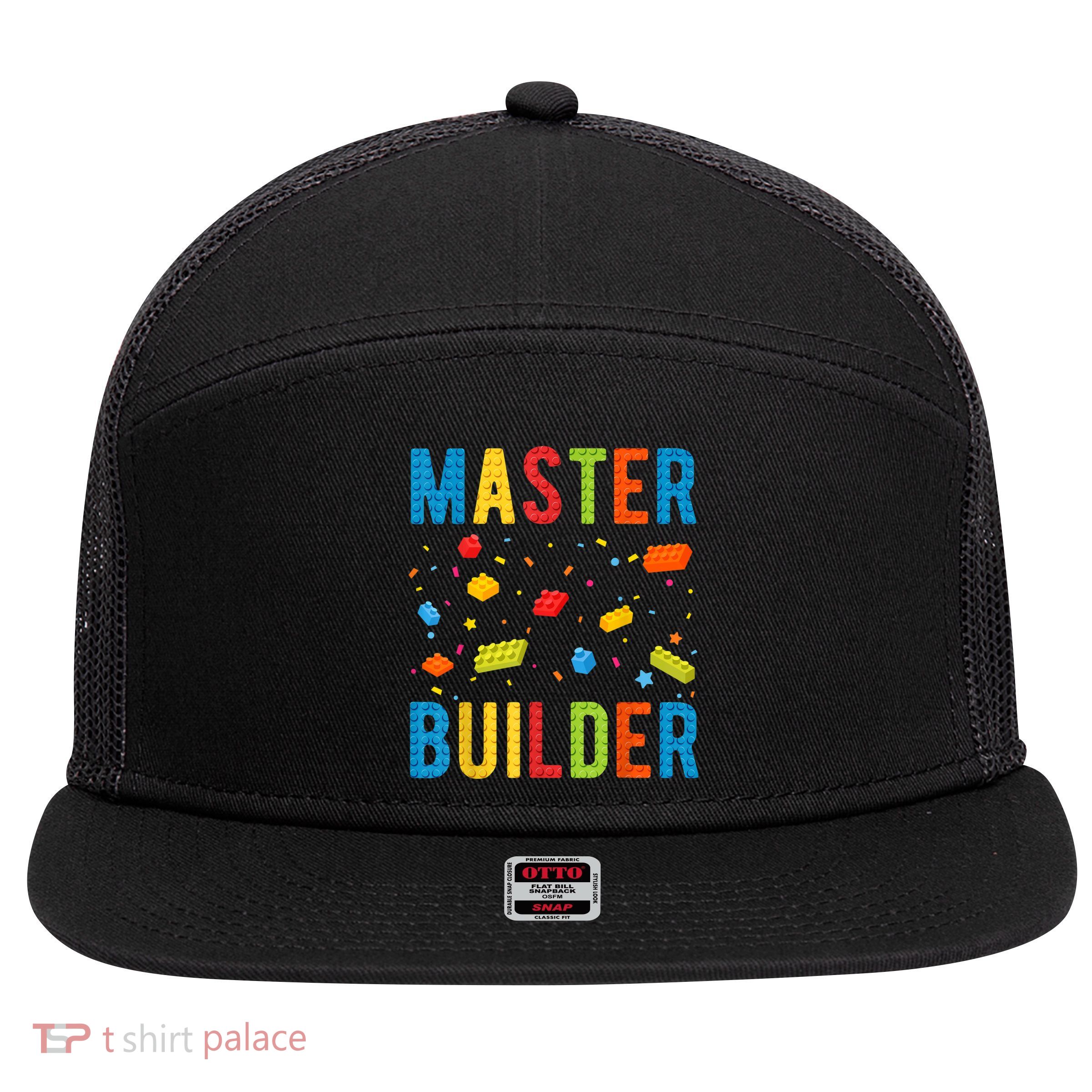 Master Builder Building Blocks Brick Builder 7 Panel Mesh Trucker Snapback Hat