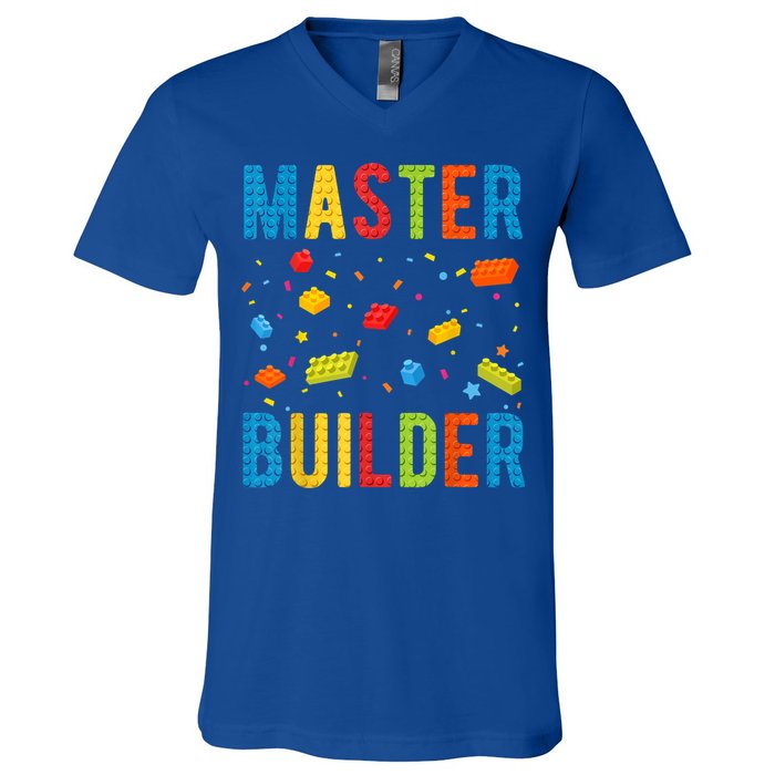 Master Builder Building Blocks Brick Builder V-Neck T-Shirt