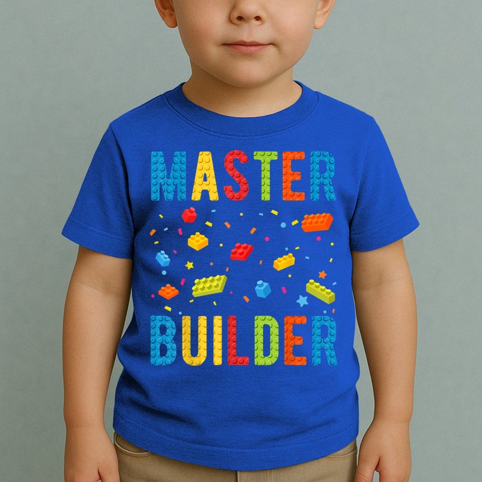 Master Builder Building Blocks Brick Builder Toddler T-Shirt