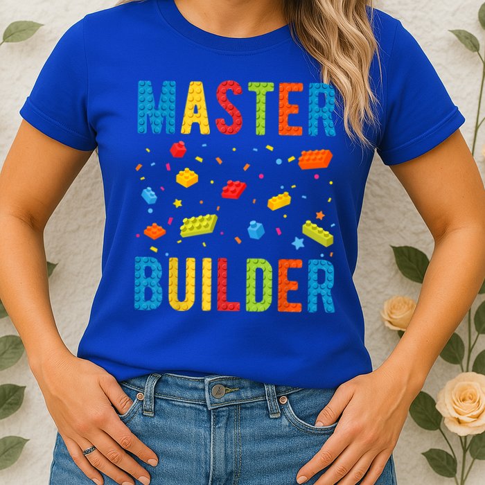 Master Builder Building Blocks Brick Builder Womens T-Shirt