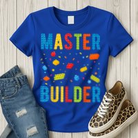 Master Builder Building Blocks Brick Builder Womens T-Shirt