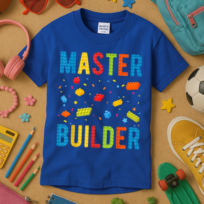 Master Builder Building Blocks Brick Builder Kids T-Shirt
