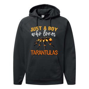 Men Boys Kids Just A Boy Who Loves Tarantulas Spider Performance Fleece Hoodie