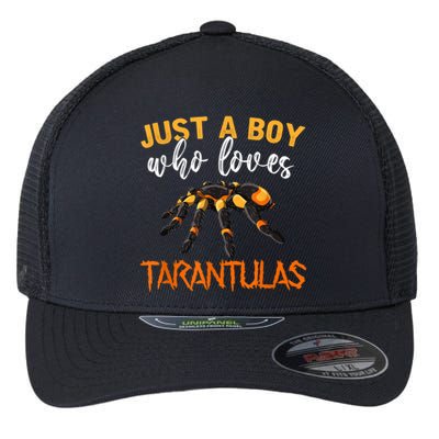 Men Boys Kids Just A Boy Who Loves Tarantulas Spider Flexfit Unipanel Trucker Cap