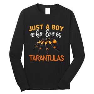 Men Boys Kids Just A Boy Who Loves Tarantulas Spider Long Sleeve Shirt