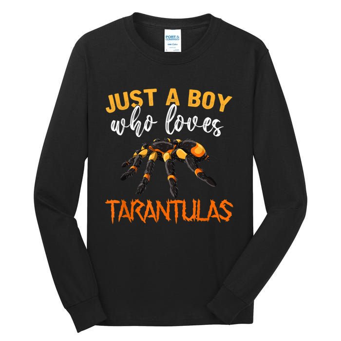 Men Boys Kids Just A Boy Who Loves Tarantulas Spider Tall Long Sleeve T-Shirt