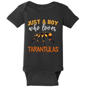 Men Boys Kids Just A Boy Who Loves Tarantulas Spider Baby Bodysuit