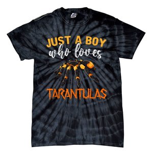 Men Boys Kids Just A Boy Who Loves Tarantulas Spider Tie-Dye T-Shirt