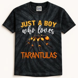 Men Boys Kids Just A Boy Who Loves Tarantulas Spider Kids Tie-Dye T-Shirt