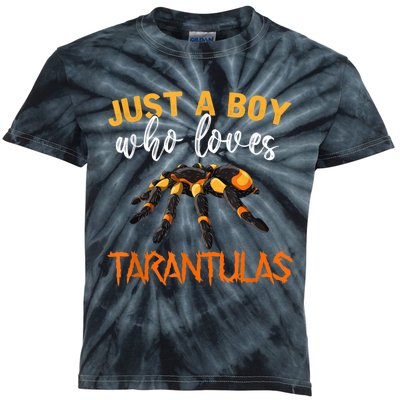 Men Boys Kids Just A Boy Who Loves Tarantulas Spider Kids Tie-Dye T-Shirt