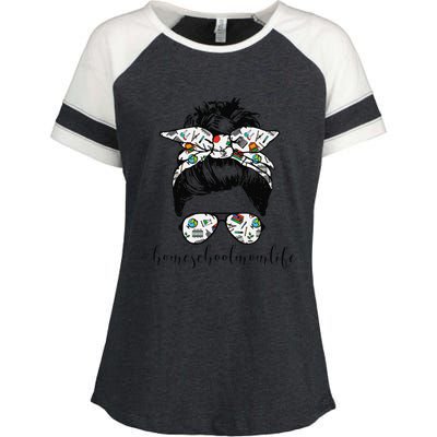 Messy Bun Life Of A Homeschool Mom Mother's Day Super Mamma Enza Ladies Jersey Colorblock Tee