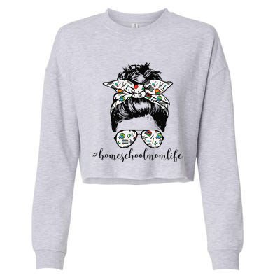 Messy Bun Life Of A Homeschool Mom Mother's Day Super Mamma Cropped Pullover Crew