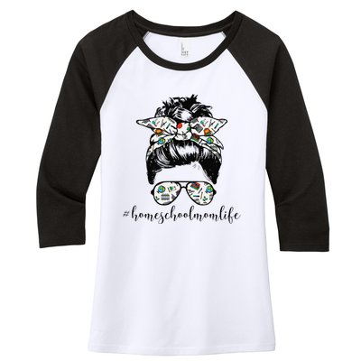 Messy Bun Life Of A Homeschool Mom Mother's Day Super Mamma Women's Tri-Blend 3/4-Sleeve Raglan Shirt