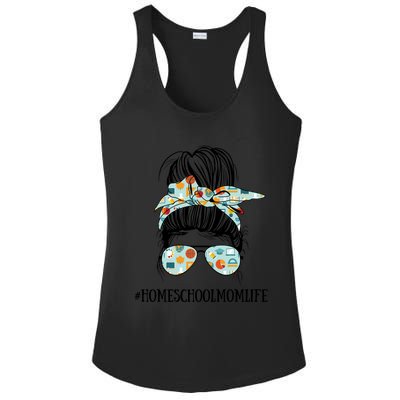 Messy Bun Life Of A Homeschool Mom Mother's Day Super Mom Gift Ladies PosiCharge Competitor Racerback Tank