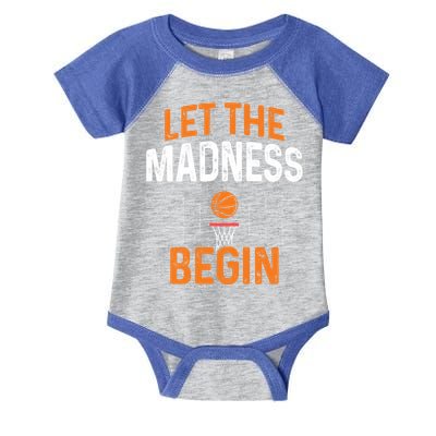 March Basketball Let The Madness Begin Funny Bracket Party Meaningful Gift Infant Baby Jersey Bodysuit