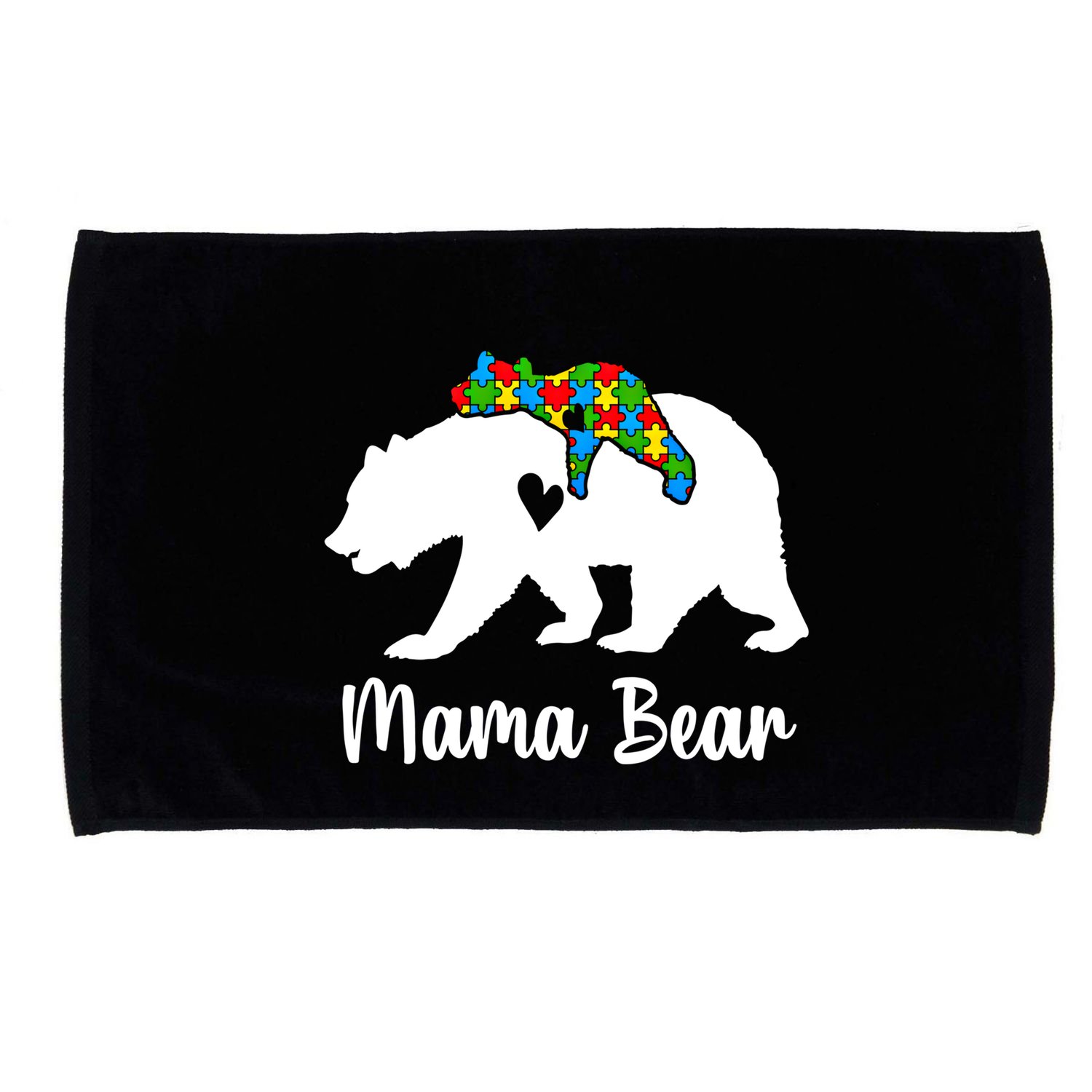 Mama Bear Love Support Autism Awareness Bear Family Cute Gift Microfiber Hand Towel