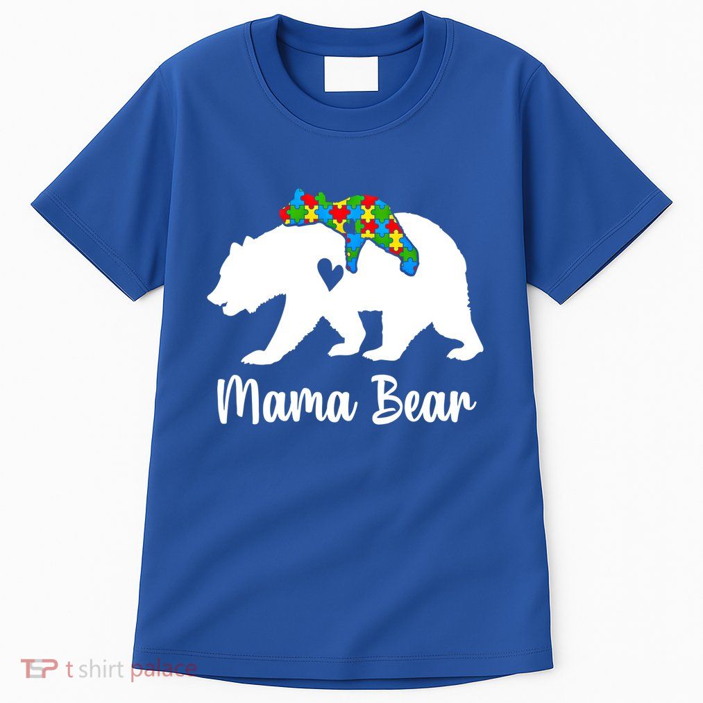 Mama Bear Love Support Autism Awareness Bear Family Cute Gift Tall T-Shirt