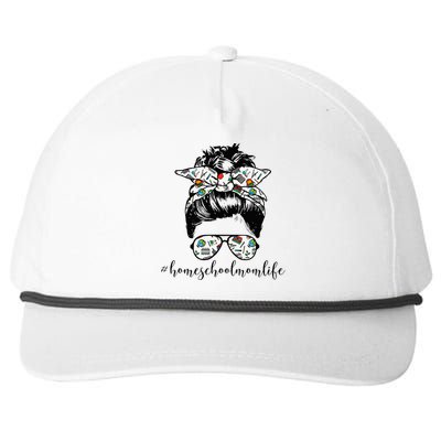 Messy Bun Life of a Homeschool Mom Mother's Day Super Mamma Snapback Five-Panel Rope Hat