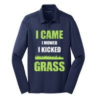 Mowing Business Lawn Mowers I Came I Mowed I Kicked Grass Silk Touch Performance Long Sleeve Polo