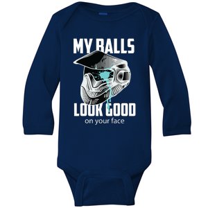 My Balls Look Good On Your Face Shooting Game Gift Baby Long Sleeve Bodysuit