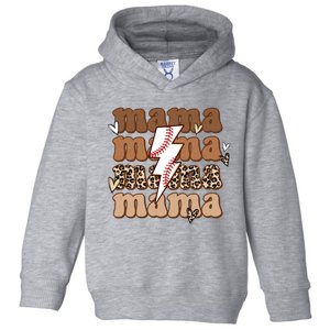 mama Baseball Life Mom Leopard mother's day Toddler Hoodie