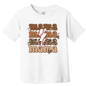 mama Baseball Life Mom Leopard mother's day Toddler T-Shirt