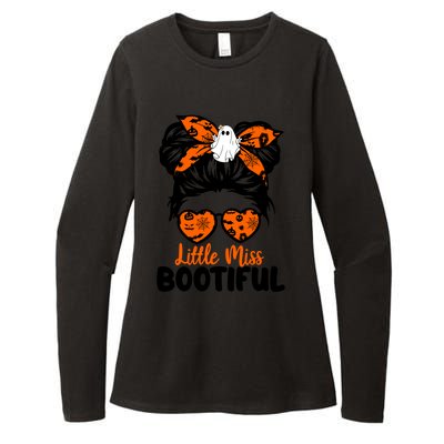 Messy Bun Little Miss Bootiful Boo Halloween Costume Cool Gift Womens CVC Long Sleeve Shirt