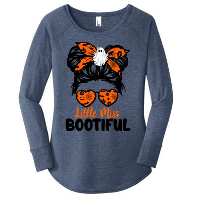 Messy Bun Little Miss Bootiful Boo Halloween Costume Cool Gift Women's Perfect Tri Tunic Long Sleeve Shirt