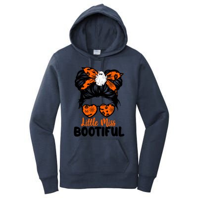 Messy Bun Little Miss Bootiful Boo Halloween Costume Cool Gift Women's Pullover Hoodie